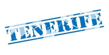 Tenerife mavi pul beyaz arka plan üzerinde