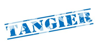 Beyaz arka plan üzerinde Tanca'da mavi pul