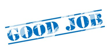 Beyaz arka plan üzerinde iyi iş mavi pul