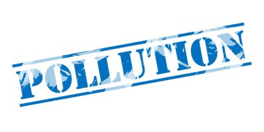 Beyaz arka plan üzerinde kirliliği mavi pul