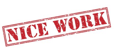 iyi iş kırmızı vintage damga beyaz arka plan üzerinde izole