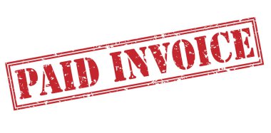 Fatura kırmızı pul beyaz arka plan üzerinde ödenen