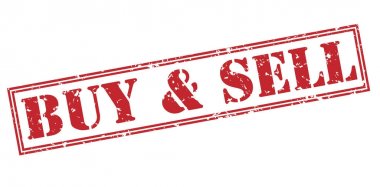 Satın almak ve satmak beyaz zemin üzerine kırmızı pul