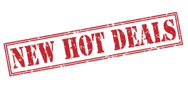 Beyaz arka plan üzerinde yeni sıcak fırsatlar kırmızı damga