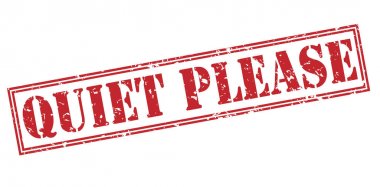 sessiz olun lütfen beyaz zemin üzerine kırmızı pul