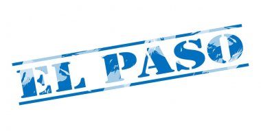 El paso mavi pul beyaz arka plan üzerinde