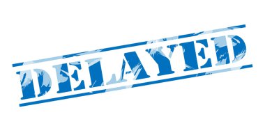 beyaz zemin üzerine mavi pul gecikmeli