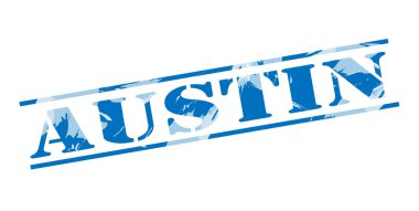 Austin mavi pul beyaz arka plan üzerinde