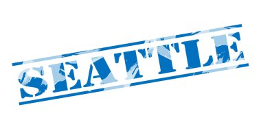 Seattle mavi pul beyaz arka plan üzerinde