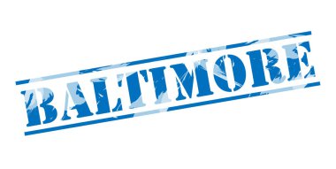 beyaz zemin üzerine Baltimore mavi pul