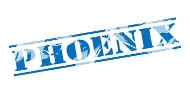 Beyaz arka plan üzerinde Phoenix mavi pul