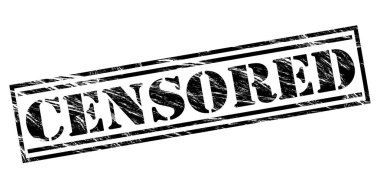 Beyaz arka plan üzerinde izole sansürlü siyah pul