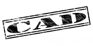 Beyaz arka planda siyah CAD damgası