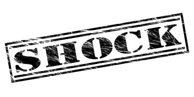 Beyaz arka planda siyah şok damgası