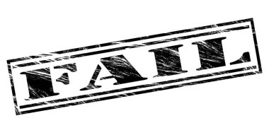 Beyaz arka planda siyah pul başarısız