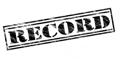 Beyaz arka plan üzerinde kayıt siyah pul