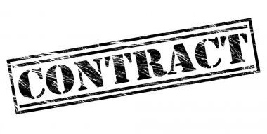 Beyaz arka planda siyah sözleşme damga