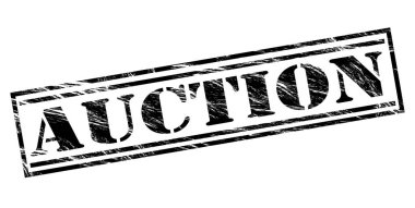 Beyaz arka planda siyah ihale damga