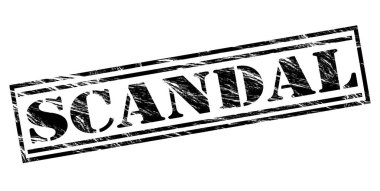 Beyaz arka planda siyah skandal damgası