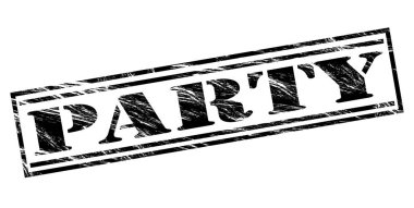 Beyaz arka planda siyah parti damgası