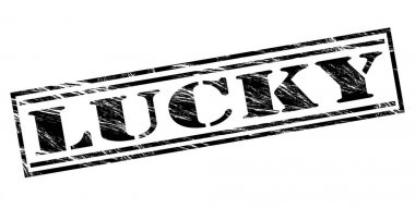 Beyaz arka plan üzerinde şanslı siyah pul 