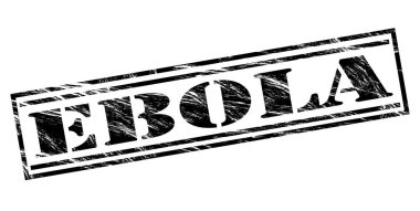 Beyaz arka planda siyah Ebola damgası 