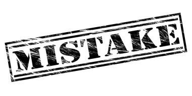 Beyaz arka planda siyah hata damgası 