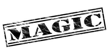 Beyaz arka plan üzerinde sihirli siyah pul 