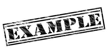 Beyaz arka planda siyah örnek damgası 