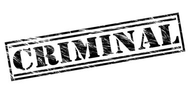 Beyaz arka planda siyah suç damgası 