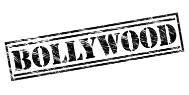 Beyaz arka planda siyah Bollywood damgası 