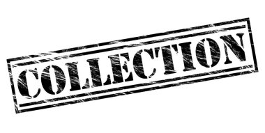 Beyaz arka planda siyah koleksiyonu damgası 