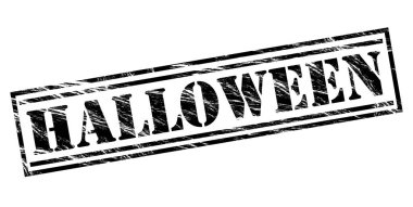 Beyaz arka planda siyah Cadılar Bayramı damgası