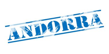 Andorra mavi pul beyaz arka plan üzerinde