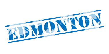 Edmonton mavi pul beyaz arka plan üzerinde