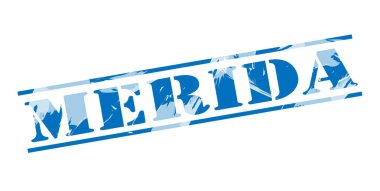 Merida mavi pul beyaz arka plan üzerinde