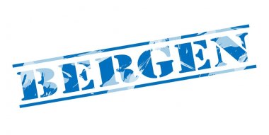 Bergen mavi pul beyaz arka plan üzerinde