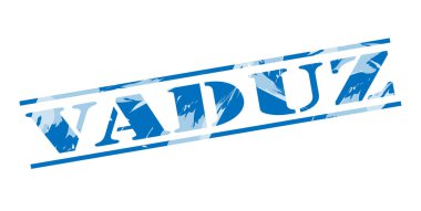 Vaduz mavi pul beyaz arka plan üzerinde