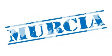 Murcia mavi pul beyaz arka plan üzerinde