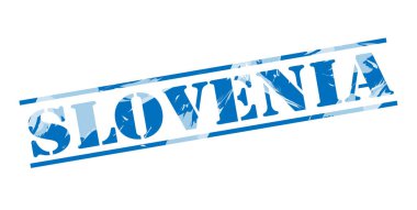 Slovenya mavi pul beyaz arka plan üzerinde