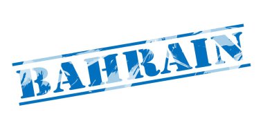 Bahreyn mavi pul beyaz arka plan üzerinde