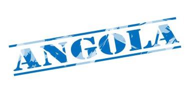 Angola mavi pul beyaz arka plan üzerinde