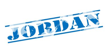 beyaz zemin üzerine Ürdün mavi pul