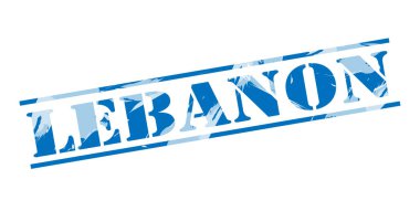 Lübnan mavi pul beyaz arka plan üzerinde