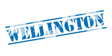 Beyaz arka plan üzerinde Wellington mavi pul