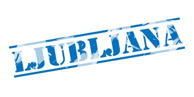 Ljubljana mavi pul beyaz arka plan üzerinde