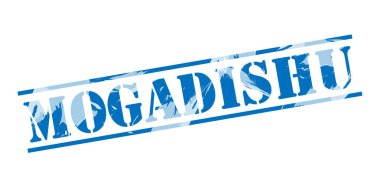 Beyaz arka plan üzerinde Mogadişu mavi pul
