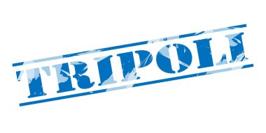 Trablus mavi pul beyaz arka plan üzerinde