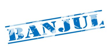 Banjul mavi pul beyaz arka plan üzerinde