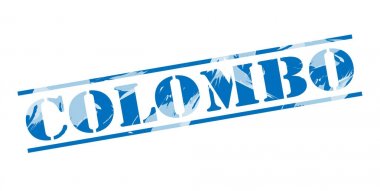 Colombo mavi pul beyaz arka plan üzerinde